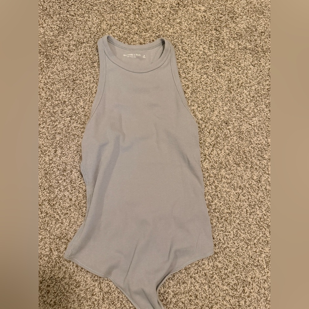Abercrombie & Fitch Gray Ribbed Bodysuit